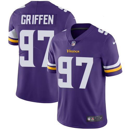 Men 2019 Minnesota Vikings #97 Griffen Purple Nike Vapor Untouchable Limited NFL Jersey->minnesota vikings->NFL Jersey